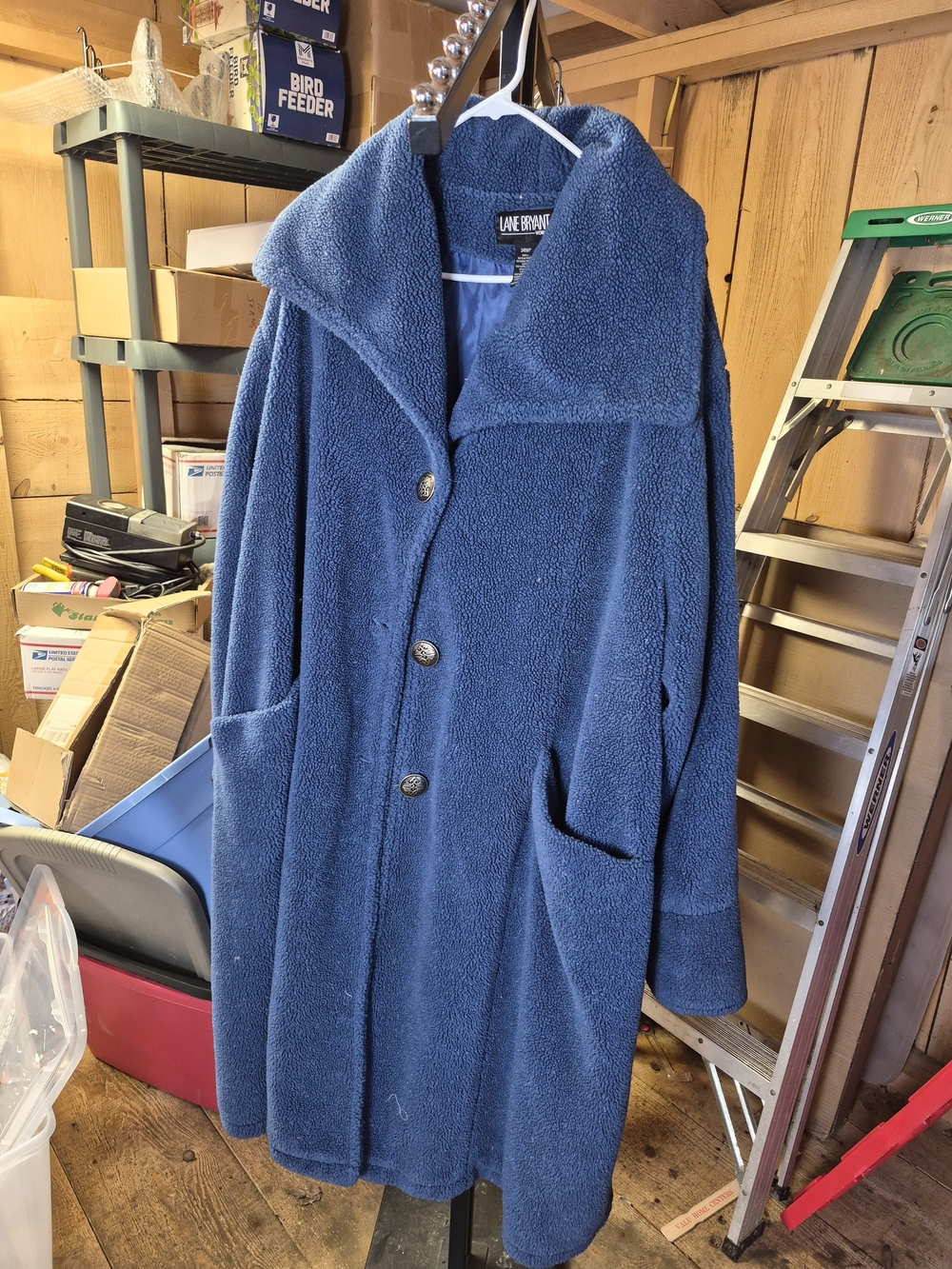Lane Bryant Navy Blue Plush Peacoat Bin 58